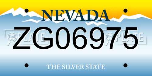 ZG06975 Nevada License Plate