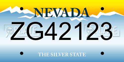 ZG42123 Nevada License Plate