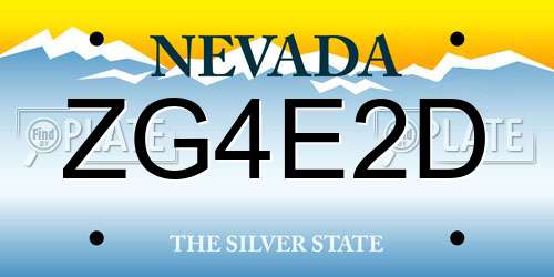 ZG4E2D Nevada License Plate