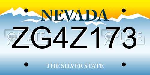 ZG4Z173 Nevada License Plate
