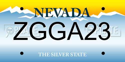 ZGGA23 Nevada License Plate