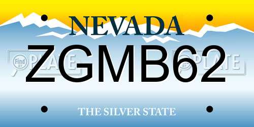 ZGMB62 Nevada License Plate