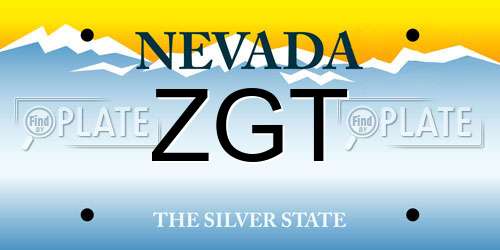 ZGT Nevada License Plate
