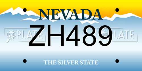 ZH489 Nevada License Plate