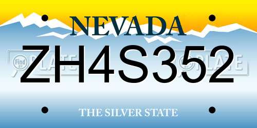 ZH4S352 Nevada License Plate