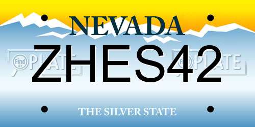 ZHES42 Nevada License Plate