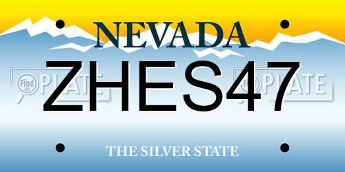 ZHES47 Nevada License Plate
