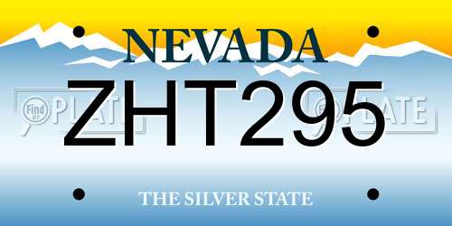 ZHT295 Nevada License Plate