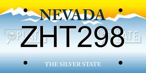 ZHT298 Nevada License Plate