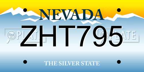 ZHT795 Nevada License Plate
