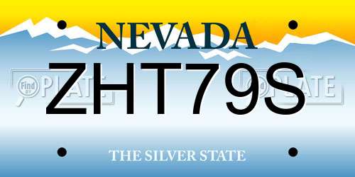 ZHT79S Nevada License Plate