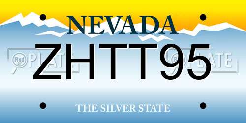 ZHTT95 Nevada License Plate