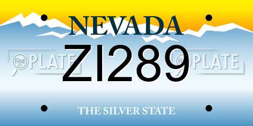 ZI289 Nevada License Plate