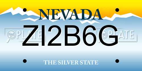 ZI2B6G Nevada License Plate