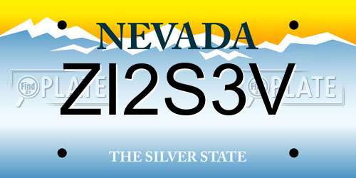ZI2S3V Nevada License Plate