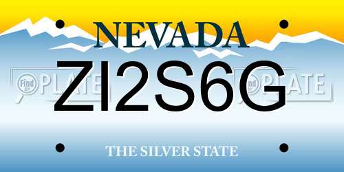 ZI2S6G Nevada License Plate
