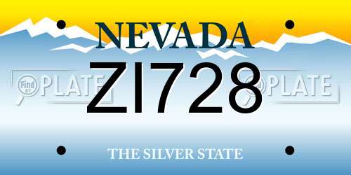 ZI728 Nevada License Plate