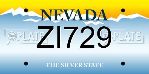 ZI729 Nevada License Plate