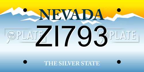 ZI793 Nevada License Plate