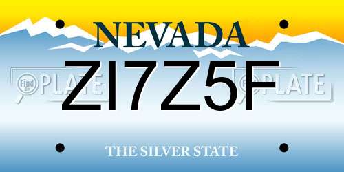 ZI7Z5F Nevada License Plate