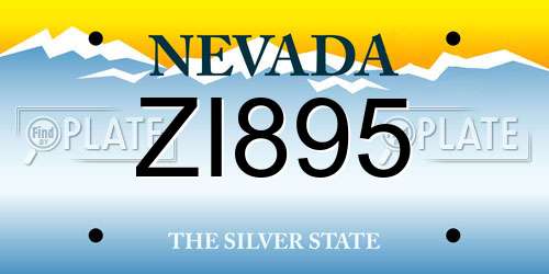 ZI895 Nevada License Plate