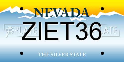 ZIET36 Nevada License Plate