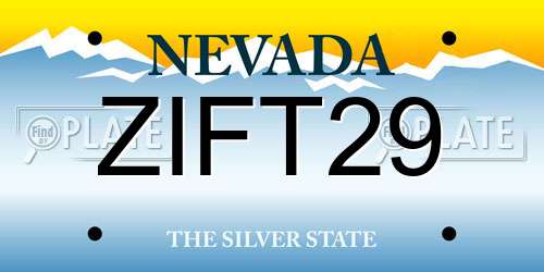ZIFT29 Nevada License Plate