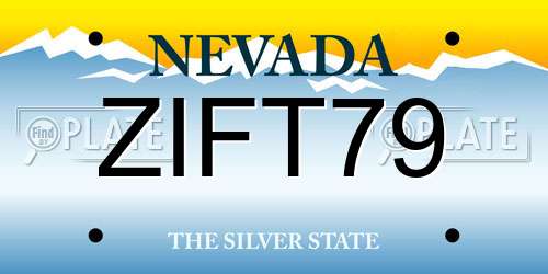 ZIFT79 Nevada License Plate