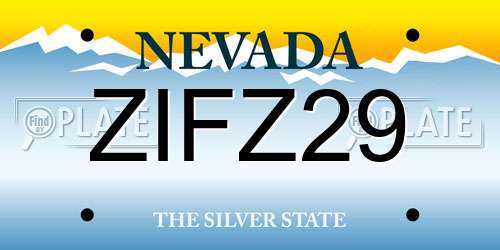 ZIFZ29 Nevada License Plate