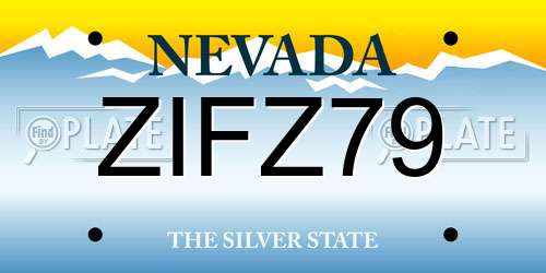 ZIFZ79 Nevada License Plate