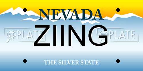 ZIING Nevada License Plate