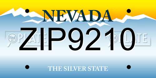 ZIP9210 Nevada License Plate