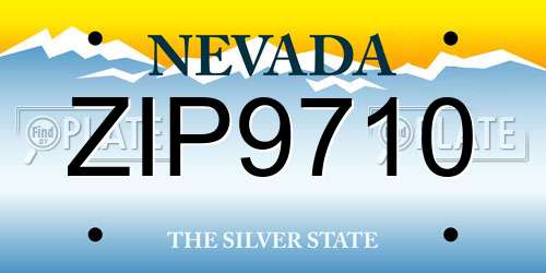 ZIP9710 Nevada License Plate