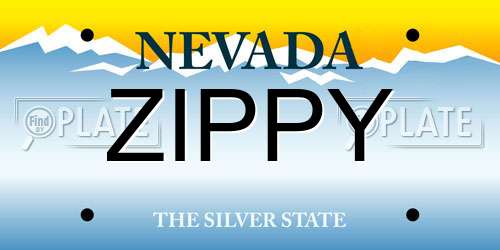 ZIPPY Nevada License Plate
