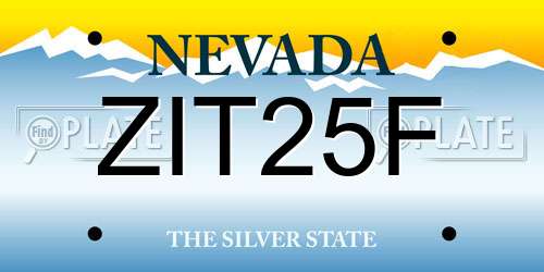 ZIT25F Nevada License Plate
