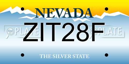 ZIT28F Nevada License Plate