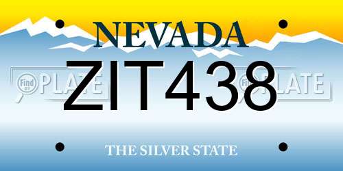 ZIT438 Nevada License Plate