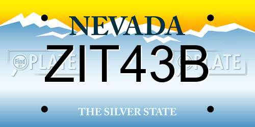 ZIT43B Nevada License Plate