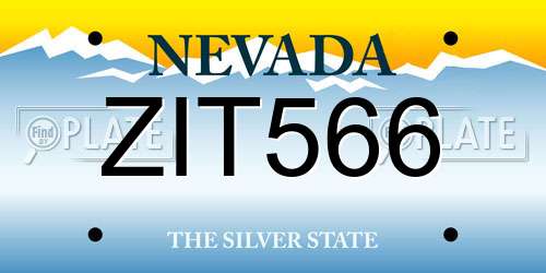 ZIT566 Nevada License Plate