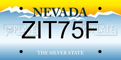 ZIT75F Nevada License Plate