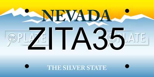 ZITA35 Nevada License Plate
