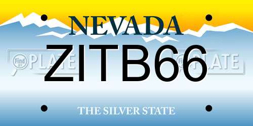 ZITB66 Nevada License Plate