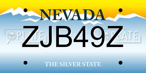 ZJB49Z Nevada License Plate