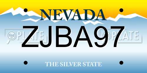 ZJBA97 Nevada License Plate