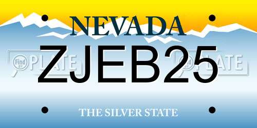 ZJEB25 Nevada License Plate