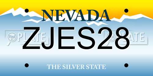 ZJES28 Nevada License Plate
