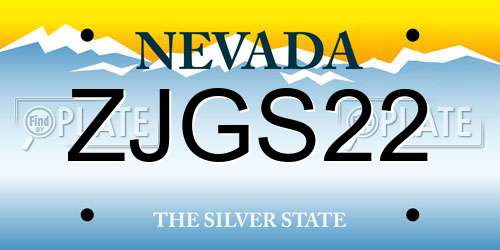 ZJGS22 Nevada License Plate