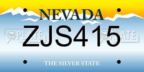 ZJS415 Nevada License Plate