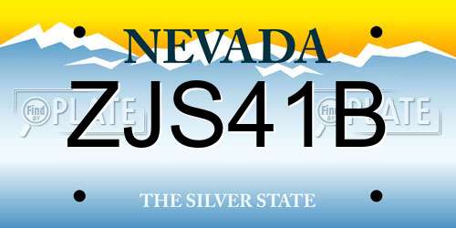 ZJS41B Nevada License Plate