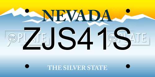 ZJS41S Nevada License Plate